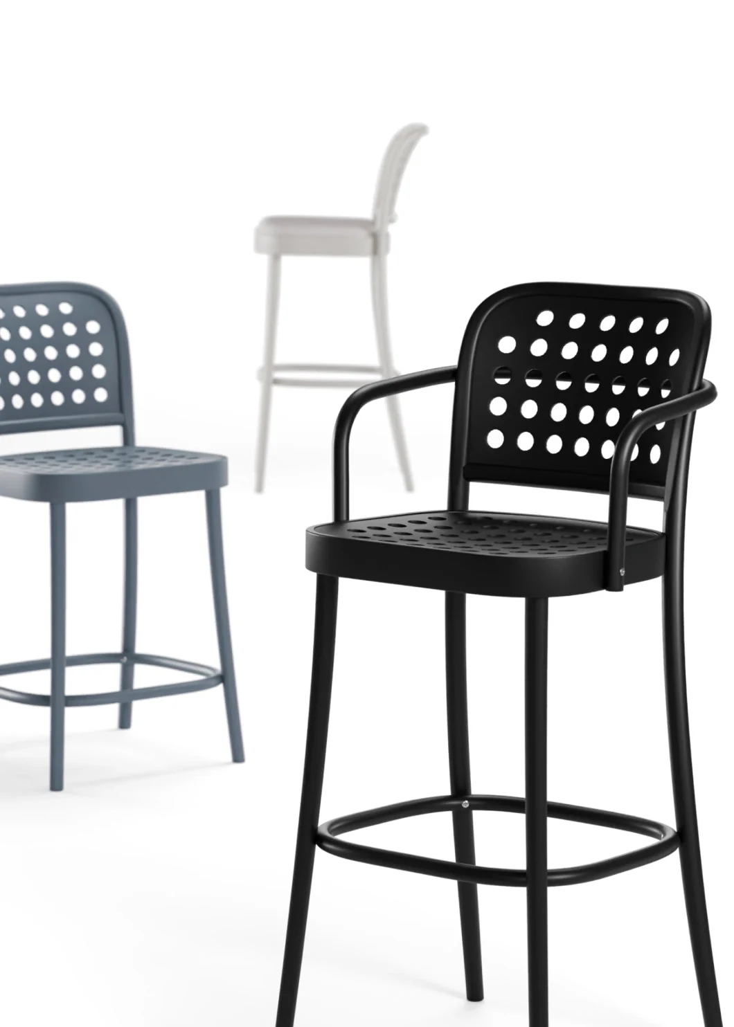 822 Bentwood Barstool with Back and Arms by Ton - Image 2