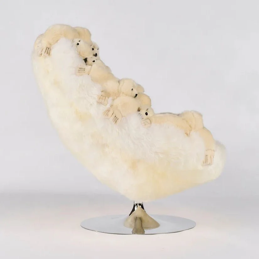 White Love Lounge Chair by AP Collection - Image 3