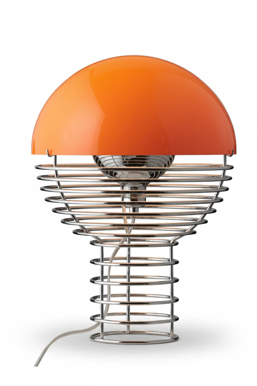 Wire Table Lamp 16" by Verner Panton